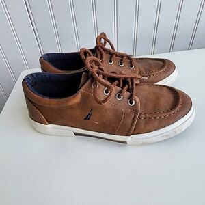 Nautica Berrian Boys Tan Brown Youth Loafers Boat Deck Casual Shoes Big Boy Sz 3